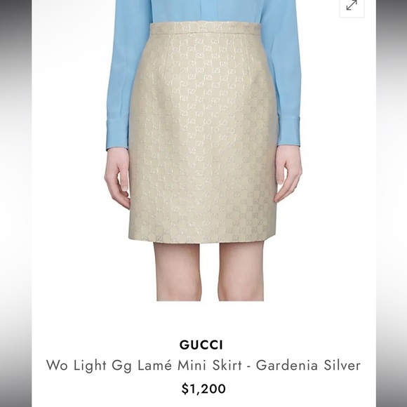 GUCCI light lamé GG mini skirt - Picture 2 of 10